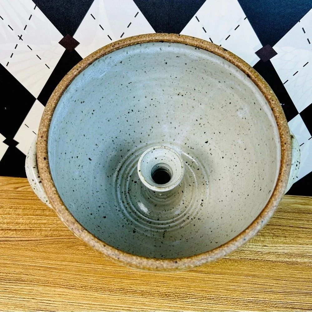 Oversized Candle Holder Studio Pottery Stoneware‎ Sculptural Vintage 7